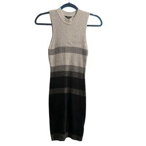 GUESS Y2K Monochrome Ribbed Sweater Dress - Size Medium